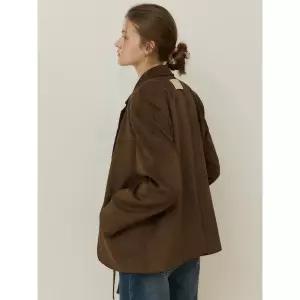 ADAUL Back label suede jacket - brown 1111620
