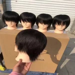남자 커트 가발 인모 헤어컷 연습용 단발컷 통가발 펌 미용실 남성용트리머