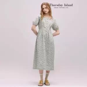 써스데이아일랜드 [Thursday Island] 스퀘어넥 소매 볼륨 원피스 T244MOP278W)