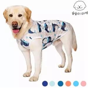 TBZ 슝슝이 강아지 여름옷 대형견 쿨조끼 여름나시 올인원 망사 쿨링