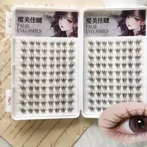 연장 인조 노글루속눈썹 언더 대용량 눈썹 아이돌 속눈썹 일회용 부분 160pcs 가닥속눈썹