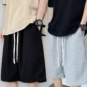 남성 와플 팬츠 이지 밴딩 캐주얼 남성 와플 반바지 2XL(여성용)4XL(남성용) 여름 트레이닝 헬스 여성 운동