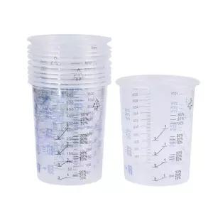DIY 플라스틱 계량컵 50개 세트 600ml 만들기 재료DIY 공예키트 투명 일회용 다용도용기 공예용 믹싱 눈금