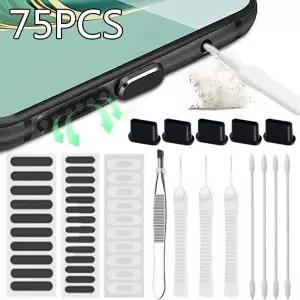 휴대 충전 포트 청소 키트 iPhone iPad IOS 용 먼지 플러그 Samsung Xiaomi Type C 스피커 먼지 메쉬 스티