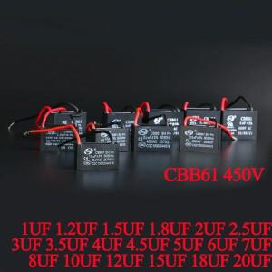 CBB61 선풍기 시작 캐패시터  1uf/1.2uf/1.5uf/1.8uf/2uf/2.2uf/2.5uf/2.7uf/3uf/3.5uf/4uf/4.5uf/천장 범