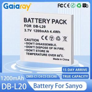 DB-L20 1200mAh 카메라 충전식 배터리 (산요 Xacti DMX-C1 C4 C5 C6 CA8 CA9 CG9 DSC-C4 E6 J4 VPC-C1 용)