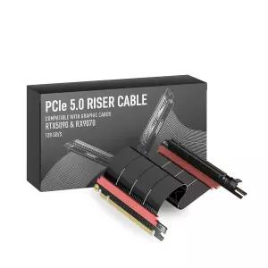 링크업 PCIE 5.0 라이저 케이블 수직 GPU 마운트용 왼쪽 각도 그래픽 카드 준비 완료 4.0 및 RX 9070