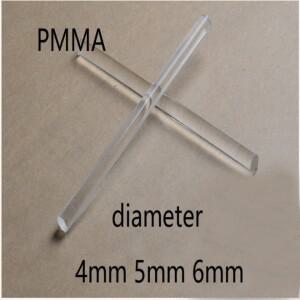 투명 PMMA 아크릴 막대 유기 유리 폴리메타크릴산염 크리스탈 기둥 광 가이드 퍼스펙스 스틱 4mm 6mm
