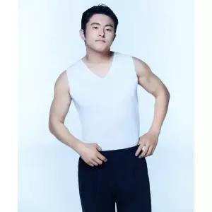MUSINSA STANDARD [기안84 PICK][쿨탠다드] 메시 프리컷 브이 넥 슬리브리스 언더셔츠 [화이트]