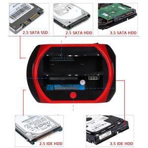 USB to 2.5/3.5인치 SATA IDE 하드 드라이브 HDD SSD 리더 도킹 스테이션 듀얼 베이 외장 디스크 박스 인