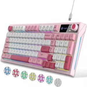 미쿠소 98키 유선 키보드 볼륨 노브 및 사이드 라이트 바가 있는 RGB 백라이트 게이밍 8가지 조명 모드