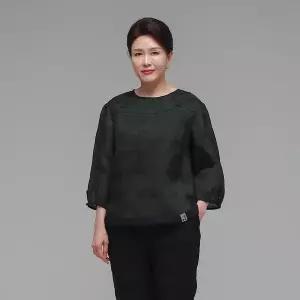 [하랑한복]더하랑 솔길드리 여름 인견 블라우스 카키