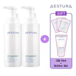 에스트라 아토베리어 포밍클렌저 400ml 2개+(추가크림15ml+로션3ml 3개)