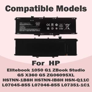 HP ZBook Studio X360 G5 2ZC63EA 5CN15PA 시리즈, Elitebook 1050 G1 HSTNN-IB8H용 ZG06XL 노트북 배터리
