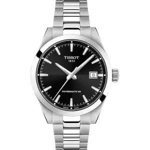 티쏘 제네틀 38mm, 스위스 오토매틱 남성용 시계, 스테인리스 스틸 케이스, 블랙 다이얼, T1658071105100 1
