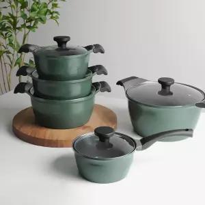 고급스러운 디자인의 2종 IH냄비 세라믹냄비 세트 겸용 예쁜냄비 주방 대용량냄비 인덕션