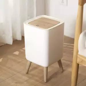 구디푸디 원터치 우드 사각 쓰레기통 10L