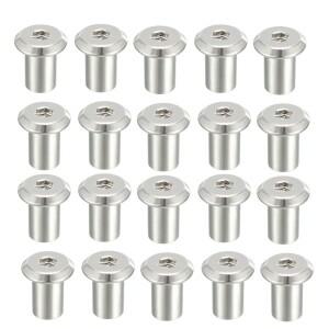 Uxce 스틸 니켈 도금 리벳 육각 소켓 헤드 삽입 너트 나사 포스트 가구 피팅 패스너 M6x12 15 17 22mm 로트