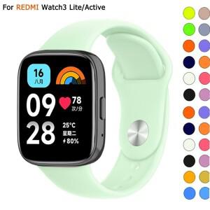 샤오미호환 Redmi Watch 3 용 실리콘 루프 mi3 Active Lite 스트랩 시계 밴드 SmartWatch 손목 스포츠 고무