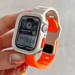 캔디 실리콘 케이스 + 스트랩 apple 호환 Watch 시리즈 9 45mm 밴드 8 7 SE 6 5 4 3 2 1 38mm iwatch Ultra
