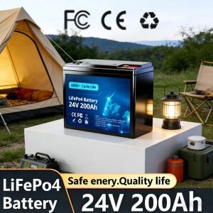 카메라 충전기 LiFePO4 24V 200Ah 리튬 배터리, 내장 BMS, 충전식 RV/캠핑카, 태양광, 해양, 오버랜드/밴,