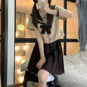 긴팔 세일러교복 세라복 주름치마 네이비 촬영 코스프레 스쿨룩 마린룩