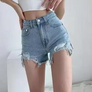 [하프클럽/]여성 하이웨스트 디스트로이드 사이드 트임 청반바지