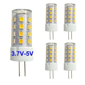 5개 세트 DC 3.7V 5V LED G4 전구 G9 조명 램프 2W 플로어 데스크 벽걸이형 B 캠핑 트레일러 모터홈 벽등