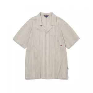 매장정품 PENFIELD 멀티 스트라이프 크링클 하프셔츠 베이지_FS2WR18U