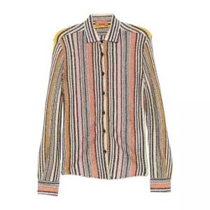 버티컬 스트라이프 버튼 프런트 셔츠 DS26SJ0ZBR0158 S209A ORANGE YELLOW