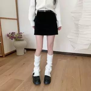 [하프클럽/]여성 코듀로이 뒷밴딩 벨트 미니스커트
