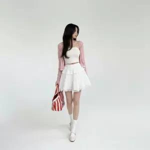 [하프클럽/]여성 폴리에스터 레이스 밴딩 캉캉 미니 플레어 스커트