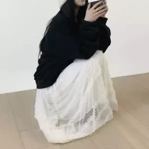 [하프클럽/]여성 쉬폰 프릴 롱 스커트 캉캉 밴딩