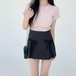 [하프클럽/]여성 리본 스트랩 플리츠 미니스커트