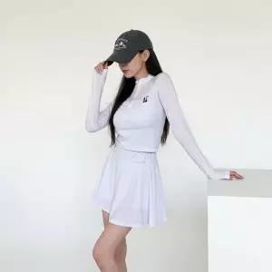 [하프클럽/]여성 숨겨진 밴딩 플레어 래쉬 스커트 바지