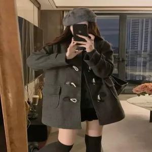 떡볶이코트 하프코트 키작녀 코트 기장 후드 레드 떡볶이