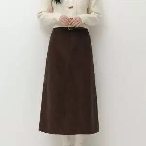 [하프클럽/]기모 가을 겨울 골덴 A라인 롱스커트 코듀로이 롱치마
