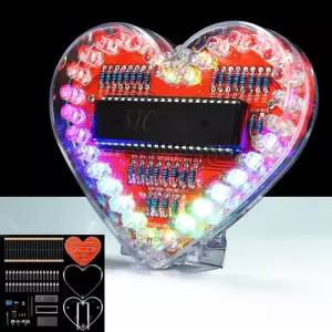 DIY 전자 키트 LED 하트 모양 깜박임 조명 51 마이크로컨트롤러 납땜 연습 부품