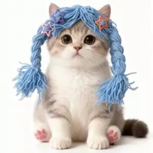 고양이 의상을 위한 가발 반려동물을 코스프레 액세서리 크리스마스에 편안하게 세탁할 수 있는 DIY 조절