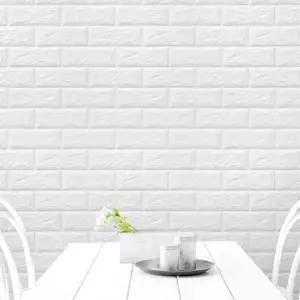 충격흡수 사계절 접착식 폼블럭 화이트 거실 간편한시공 셀프인테리어 폼벽지 DIY