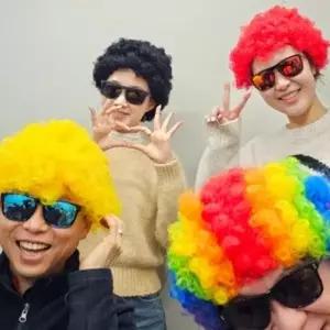 폭탄 소품 머리 가발 코스프레 뽀글이가발 네컷 인생사진