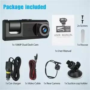 차량용 블랙박스 S1 2인치 화면 HD 1080P 3채널+WiFi 전후방 및 실내 카메라 기록 장치 전방 선택 가능