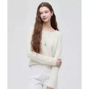 로엠 린넨라이크 크롭 니트(IVORY) RMKAG25NT1