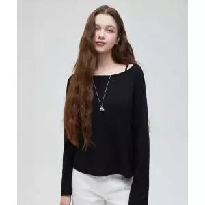 로엠 린넨라이크 크롭 니트(BLACK) RMKAG25NT1