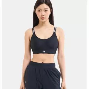 언더아머 1384123 -001 블랙 여성 인피니티 2.0 미드 스포츠 브라 러닝,사이클,웨이트,트레이닝,운동용 109