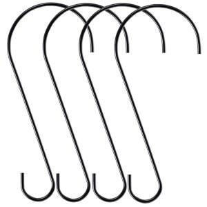 ZAAWUUT 12인치 대형 나뭇가지 4팩 S자형 조류 금속 먹이통용 행거 철제 후크