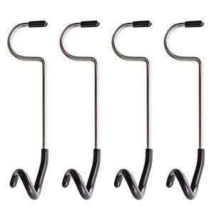 밀리스텐 4PCS 캠핑 랜턴 돼지 후크 디자인의 블랙 스테인리스 야외 메탈 꼬리 스틸