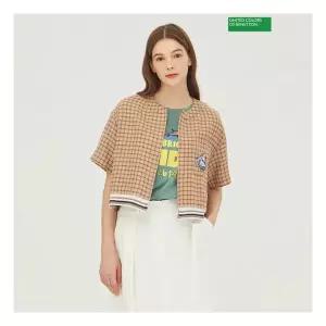베네통 베티 체크 반팔 자켓 BAJK01341 BG1288237