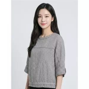 프렐린 잔체크 블루종 블라우스-R2BM231395B