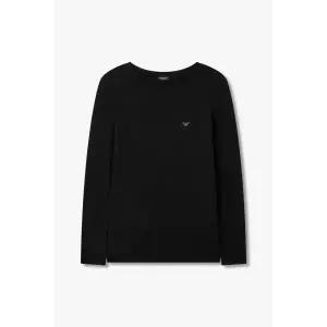 매장정품 EMPORIO ARMANI UNDERWEAR 엠포리오 아르마니 언더웨어 여성 이글 로고 라운지 티셔츠_블랙 08243